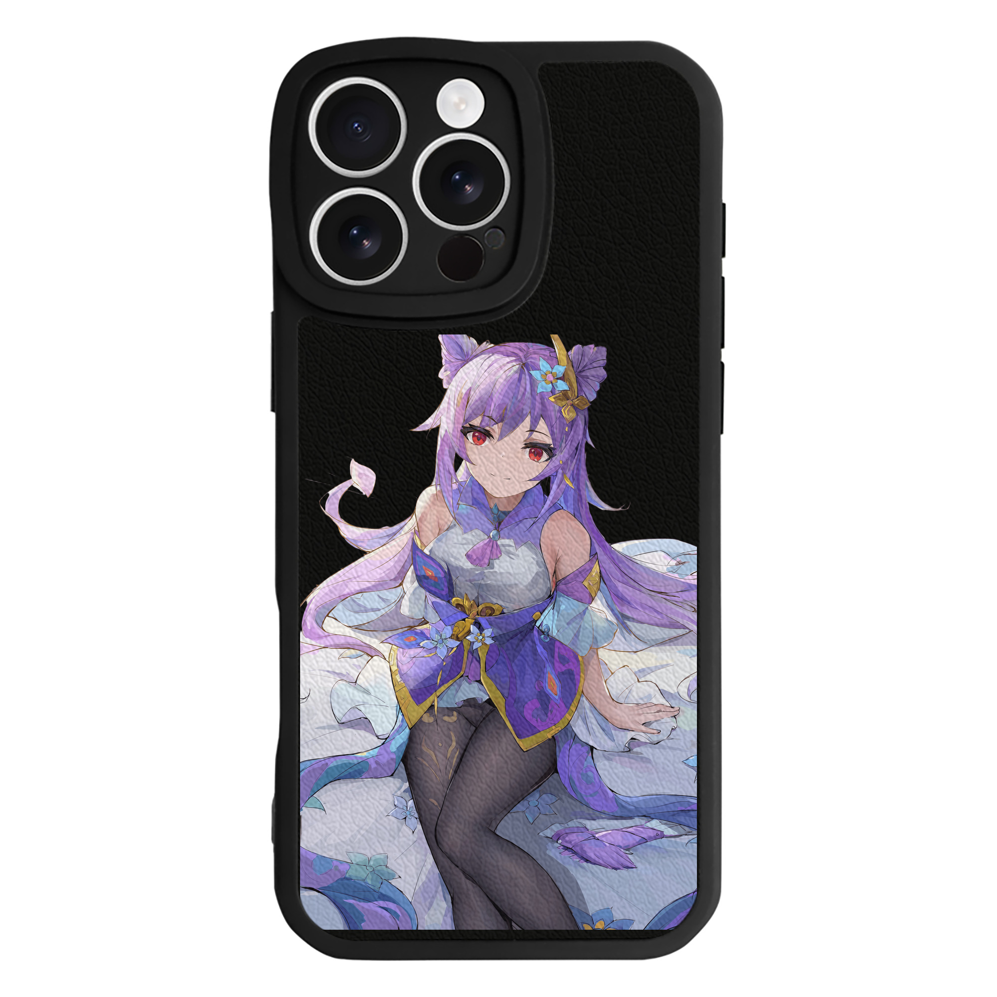 げんし神 刻晴 こくせい genshin Kokusei 【iPhone 16シリーズ対応】シリコンスマホケース（レザー調） 材質：シリコン